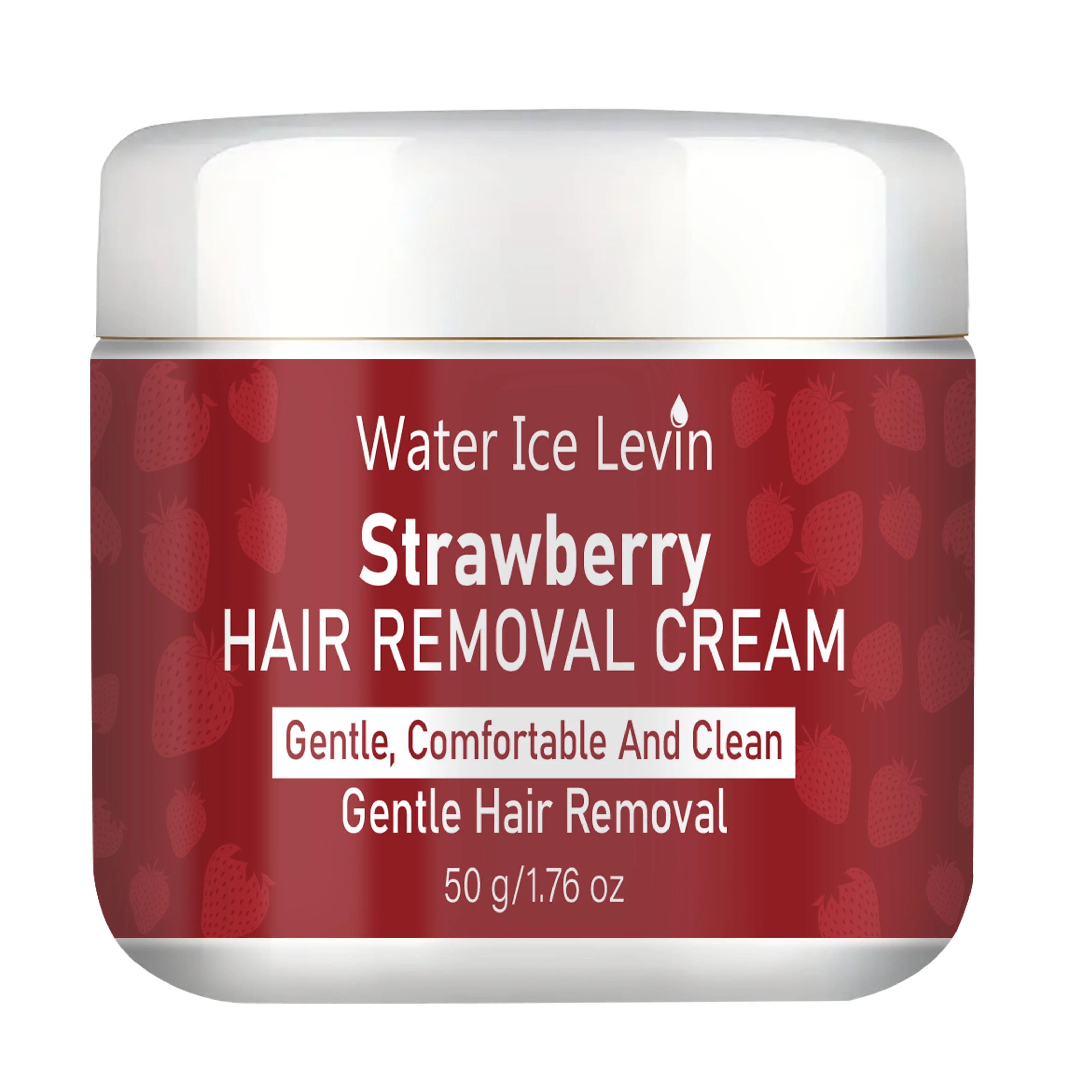Strawberry Scent Mild Depilatory Cream Hyaluronic Acid Keratin Nourishing Gentle Comfort Whole Body Hair Removing Cream 50g Qme WHITE