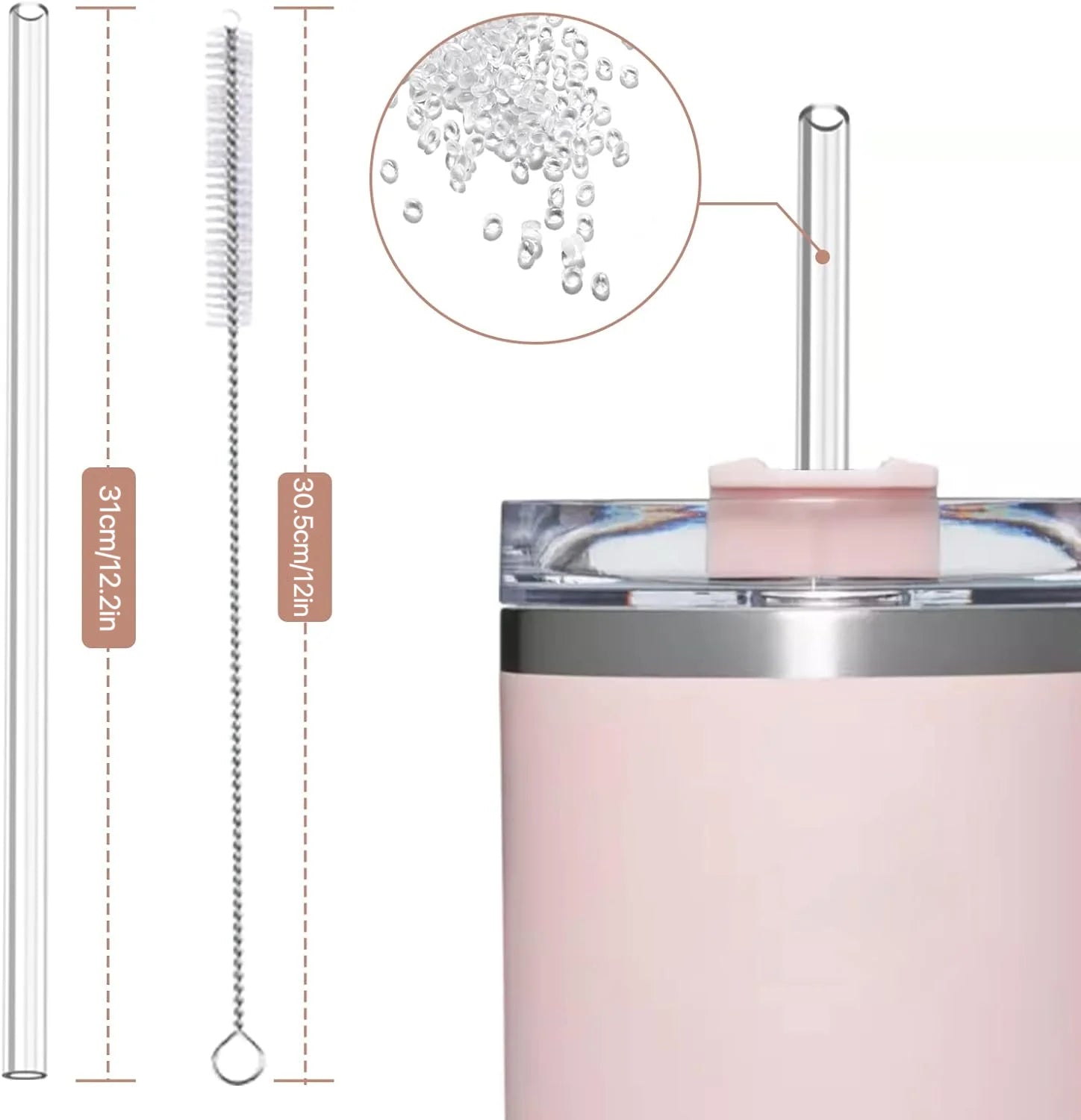 Reusable Straw Replacement Stanley Non-tipping Cups Plastic Straws Qme