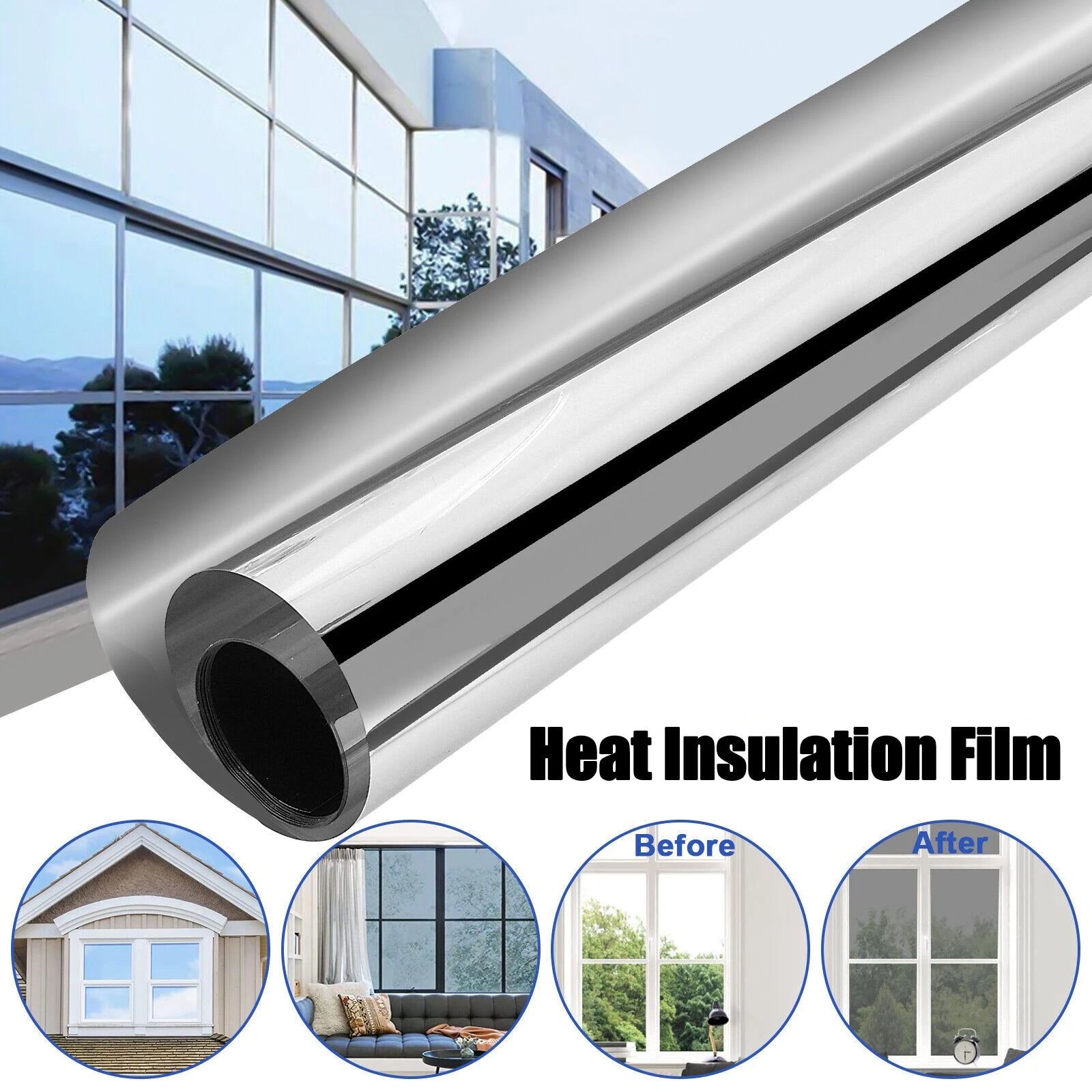 Window Heat Insulation Film UV Protection Film Thickened Sunshade Film And Privacy Film Are Suitable For Family Living Rooms. Qme
