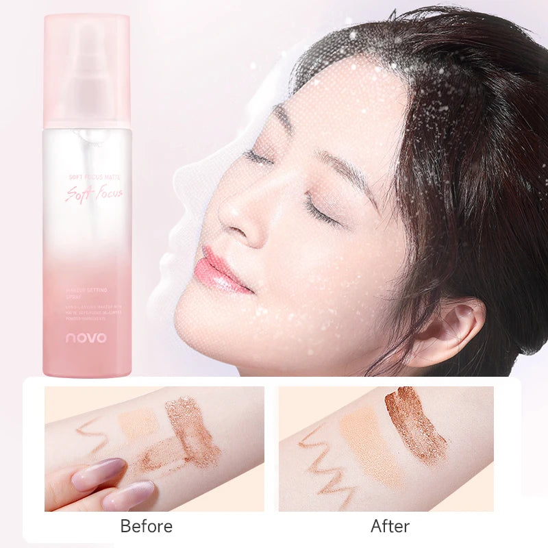 Long-Lasting Makeup Setting Spray With Hyaluronic Acid, Moisturizing Oil Control, Smudge & Transfer Resistant, Quick-Dry Qme