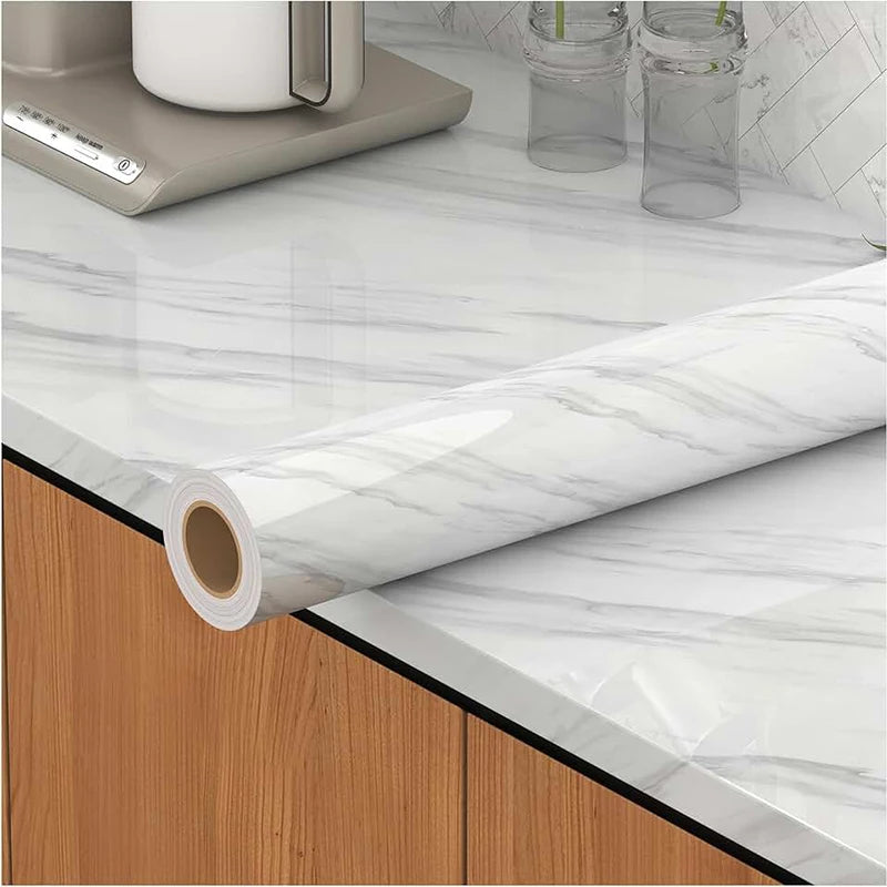 Self Adhesive Waterproof and Oil Resistant Wallpaper for Bathroom Kitchen Living Room PVC Wall Sticker Cabinet Wallpaper Qme