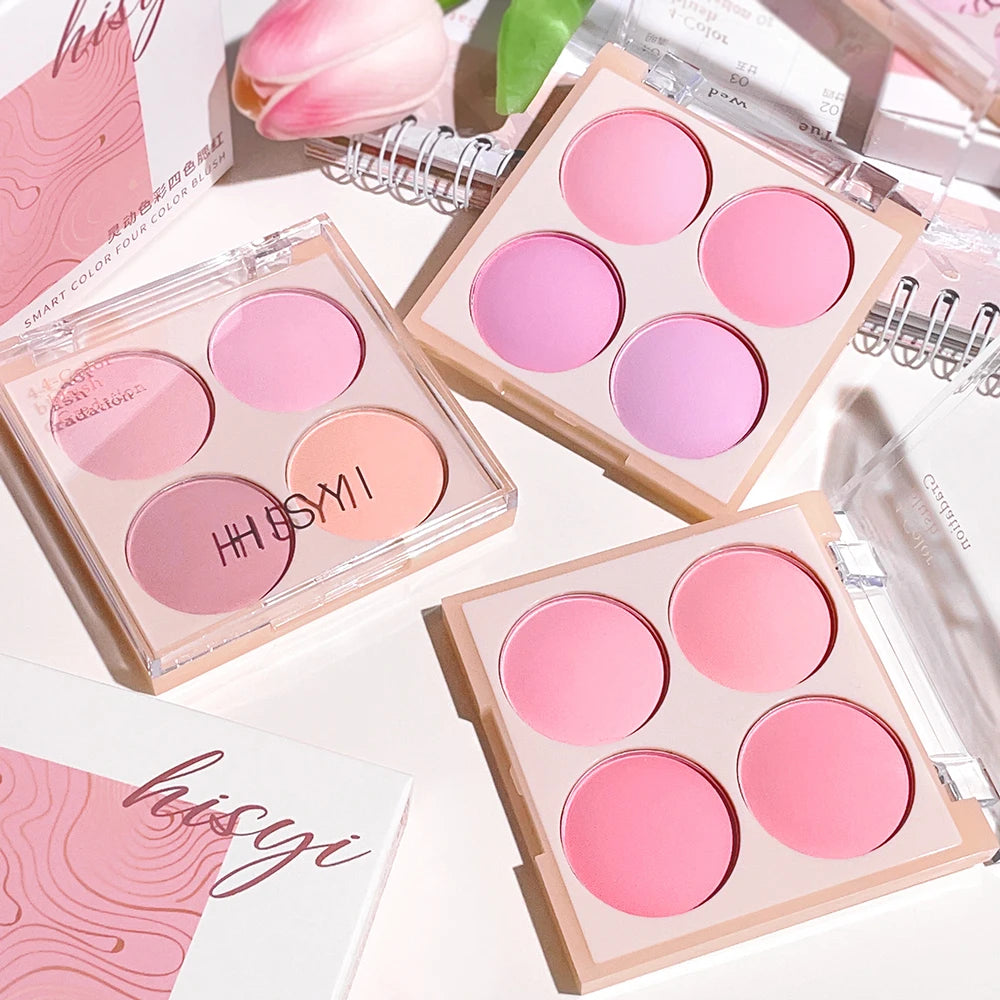 Radiant Blush Palette Makeup Soft Matte Shimmer Natural Glow Youthful Qme