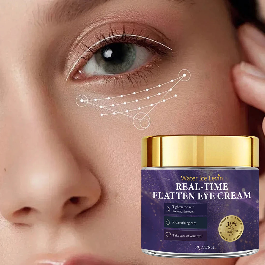 Real-Time Flatten Eye Cream, Firming & Moisturizing with Collagen, Caffeine, Retinol & Hyaluronic Acid Qme