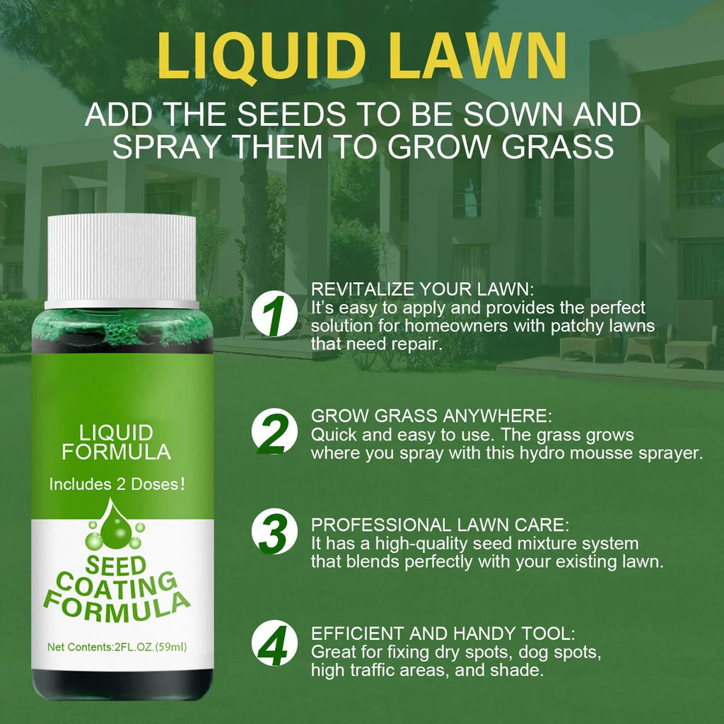 Green Grass Lawn Spray Grass Liquid Lawn Paint Household Seeding Lawn Greening Spray Repair Green Grass for Gardens Farms Ground Qme