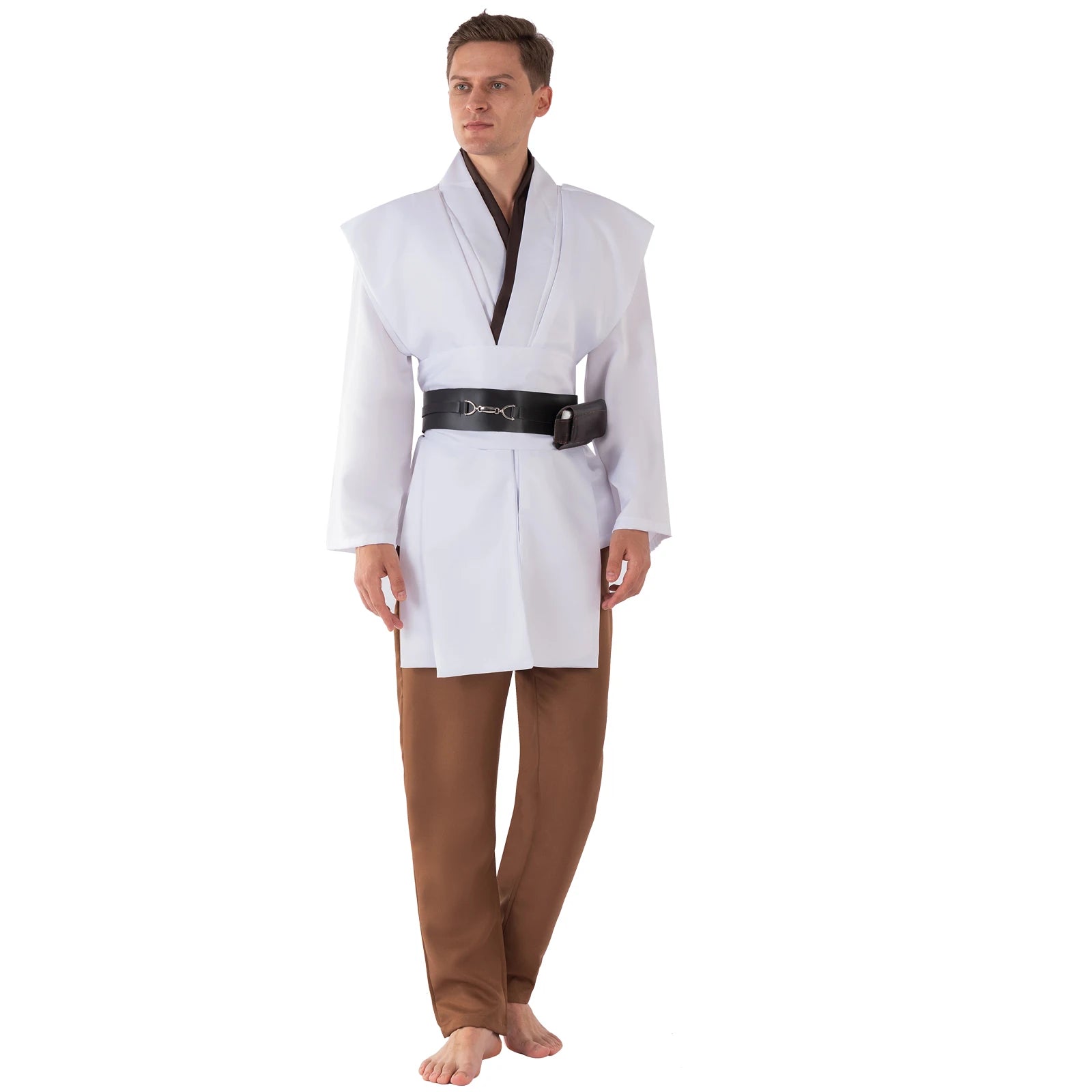 P-Jsmen Jedi Cosplay Costume Anakin Skywalker Replica Hooded Brown Cloak Robe Women Men Halloween Outfits Clothes Qme