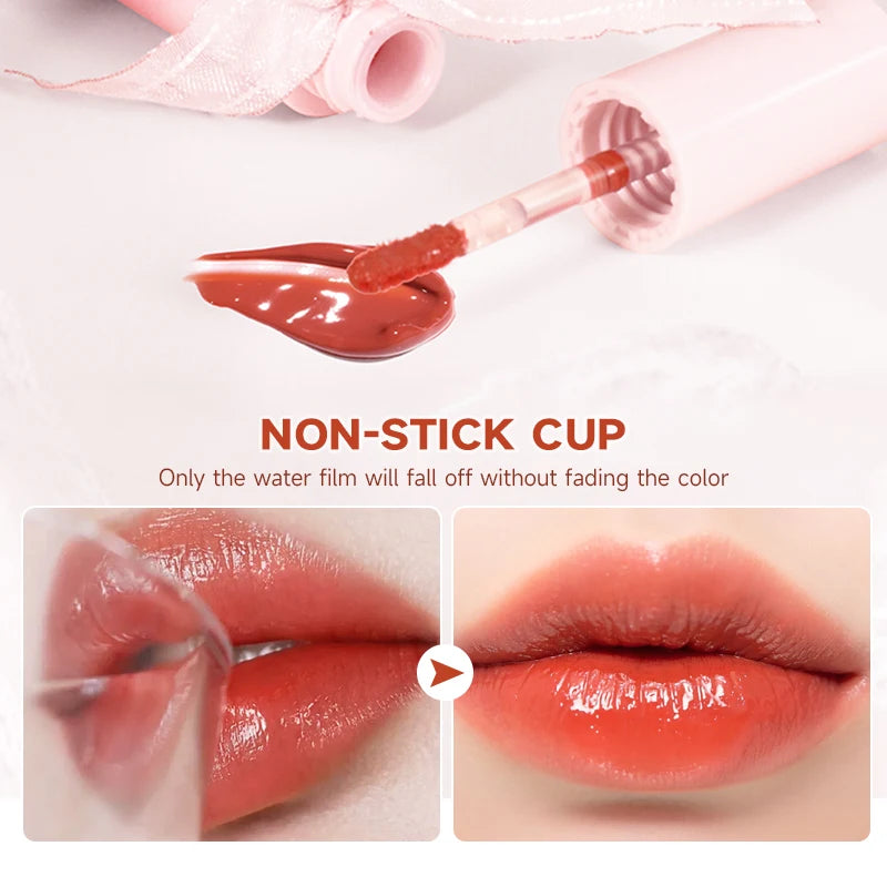 Hydrating 3D Glossy Lip Gloss&Lipstick,Water Gloss Mirror Lip Glaze, Long Lasting,Non-Sticky,High Gloss Effect, For Eyes,Cheeks Qme
