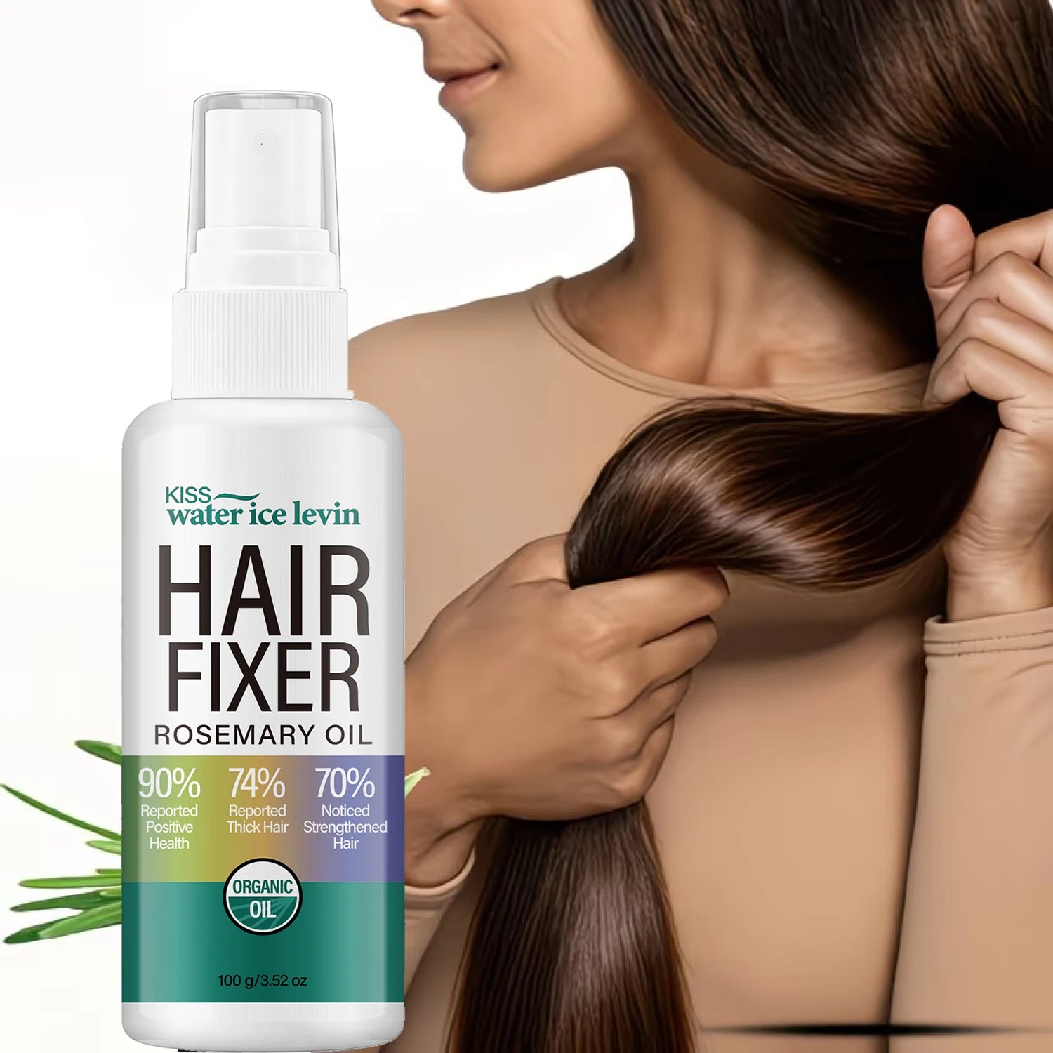 Water Ice Levin Rosemary Oil Hair Fixer Spray 100g Collagen Bee Venom Nourish Strengthen Hair Smooth Tame Frizzy Hair Mist Qme Smoothing & Straightening