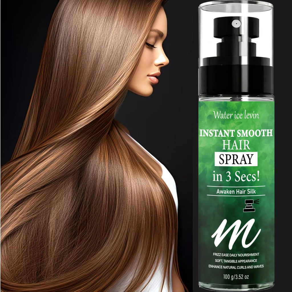 Water Ice Levin Frizz Ease Smooth Hair Spray 100g Keratin Biotin Rosemary Oil Nourish Tame Frizzy Curly Hair Care Mist Qme