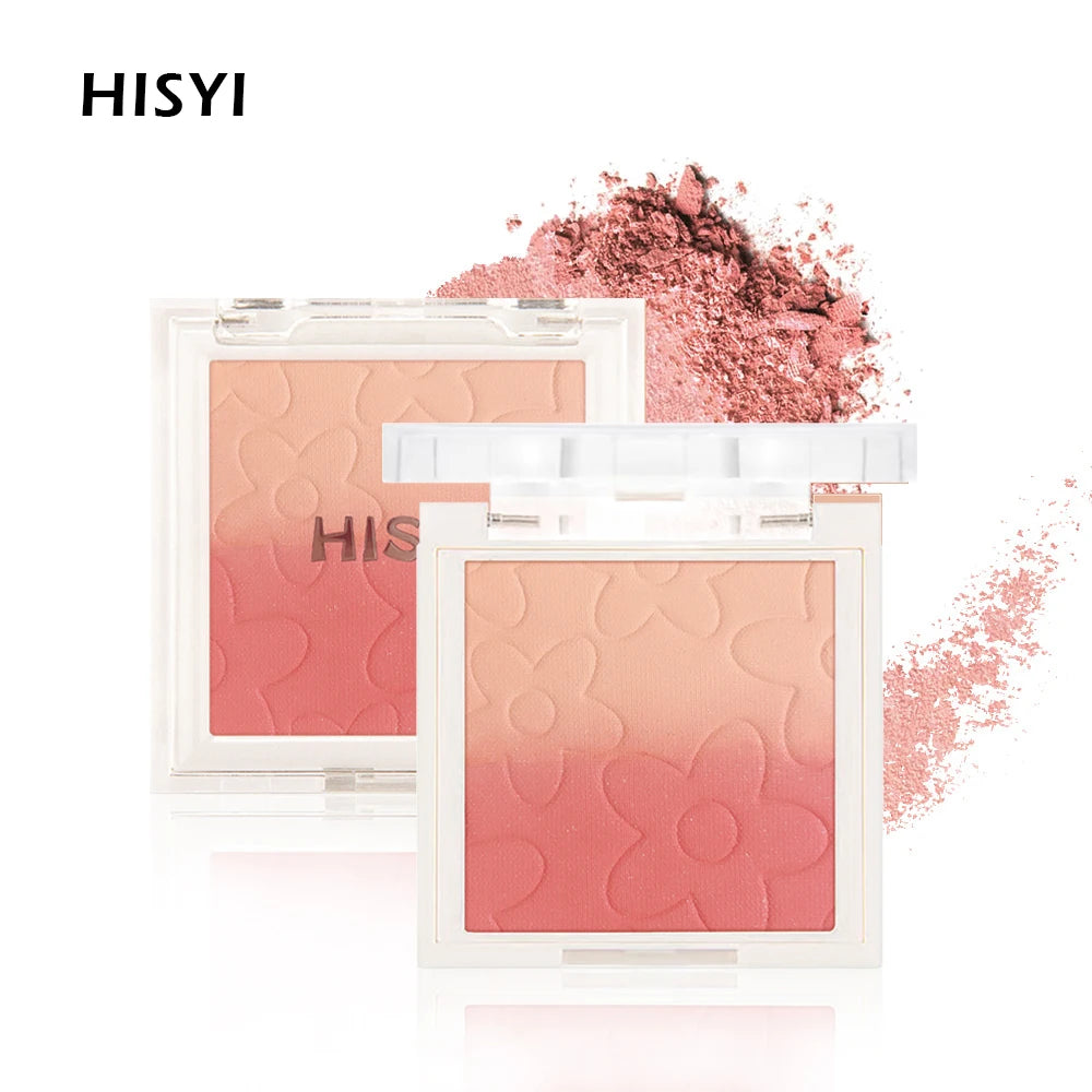 Korean Gradient Blush Highlighter Palette Makeup Soft Nude Glow Qme