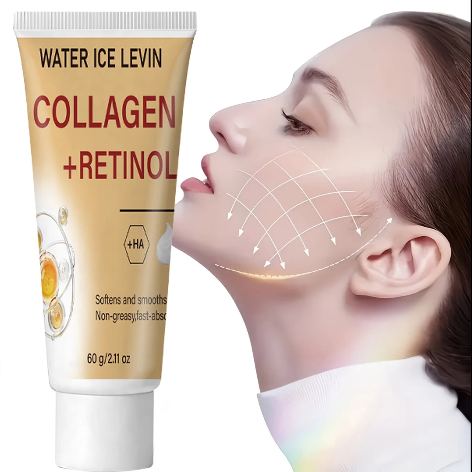 Water Ice Levin Collagen Retinol HA Face Cream 60g Hydrating Firming Smooth Non-Greasy Anti-Aging Facial Skin Care Cream Qme