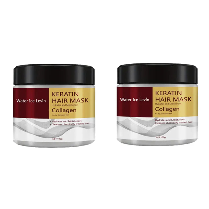 Collagen Keratin Hair Mask Dual Oil Control Moisturizer Conditioner Soft Smooth Frizz Damaged Repair Revitalize Hair Care Qme 2pcs