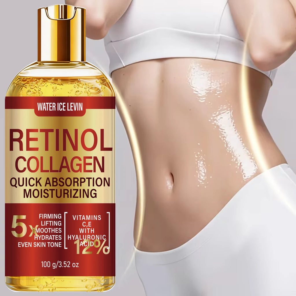 Moisturizing Retinol Body Oil with Collagen, Quick Absorption for Smooth Skin Qme