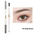 6-color Waterproof Dual-ended Eyebrow Pencil Brush Matte Look Brow Qme D3-12-06