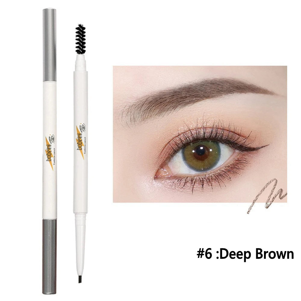 6-color Waterproof Dual-ended Eyebrow Pencil Brush Matte Look Brow Qme D3-12-06