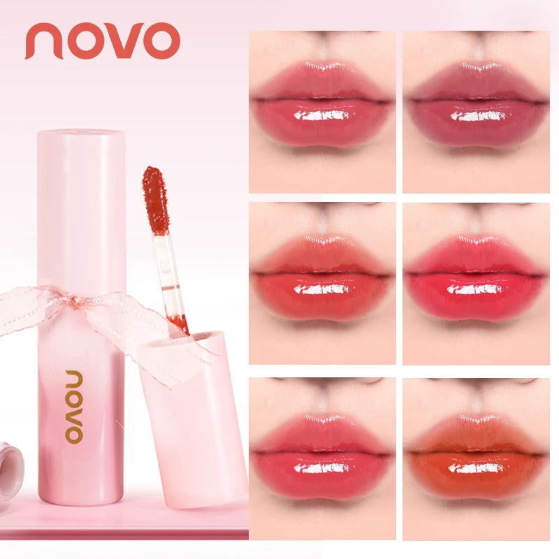 Hydrating 3D Glossy Lip Gloss&Lipstick,Water Gloss Mirror Lip Glaze, Long Lasting,Non-Sticky,High Gloss Effect, For Eyes,Cheeks Qme
