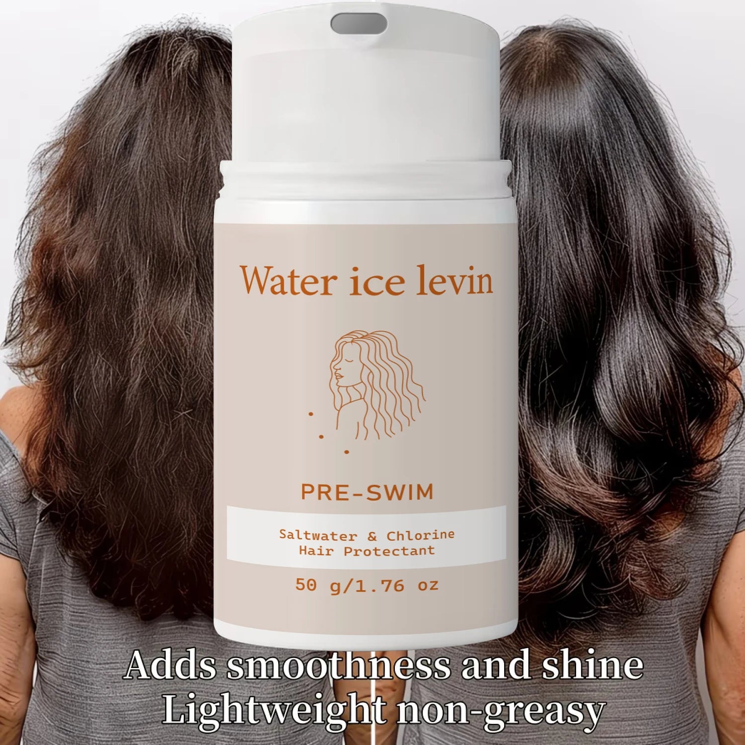 Water Ice Levin Pre-Swim Hair Protectant 50g Keratin Biotin Collagen Block Saltwater Chlorine Smooth Supple Hair Care Cream Qme