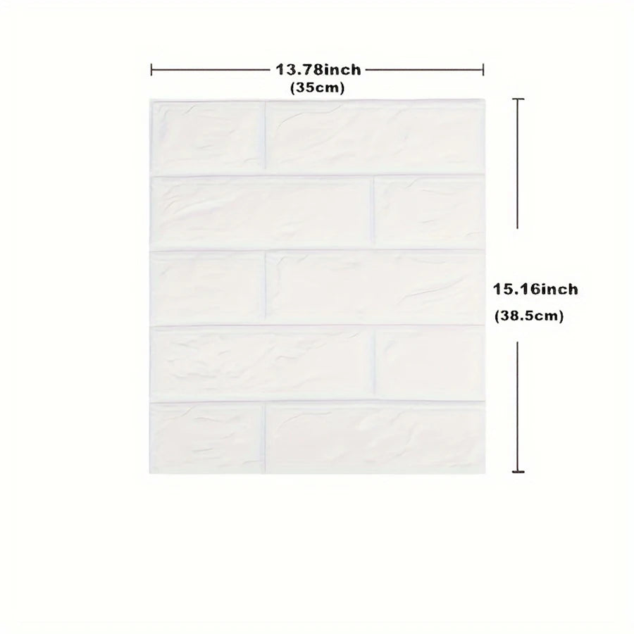 40Pcs 38.5X35cm Imitation Brick Wallpaper Self-adhesive Waterproof Moisture-proof Living Room Bedroom Wall Decoration Qme