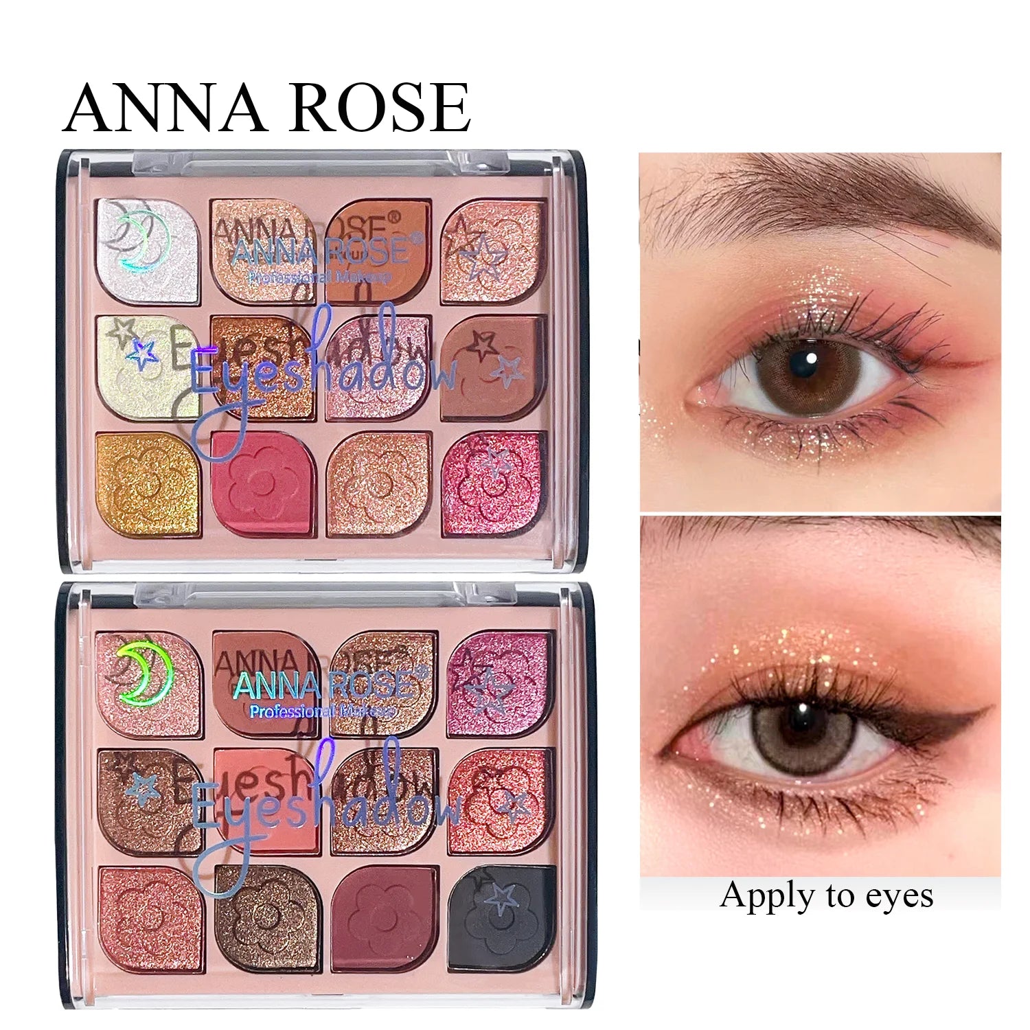 12-Color Korean Eyeshadow Palette Soft Earthy Shades Pearlescent Qme