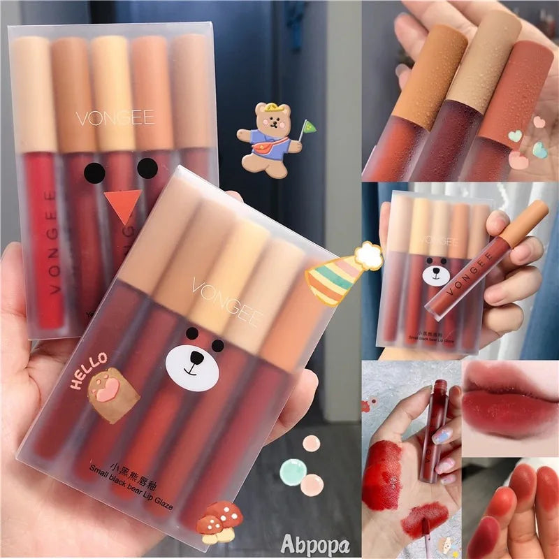 Lip Gloss Matte Velvet Lipstick Easy Female Student Qme