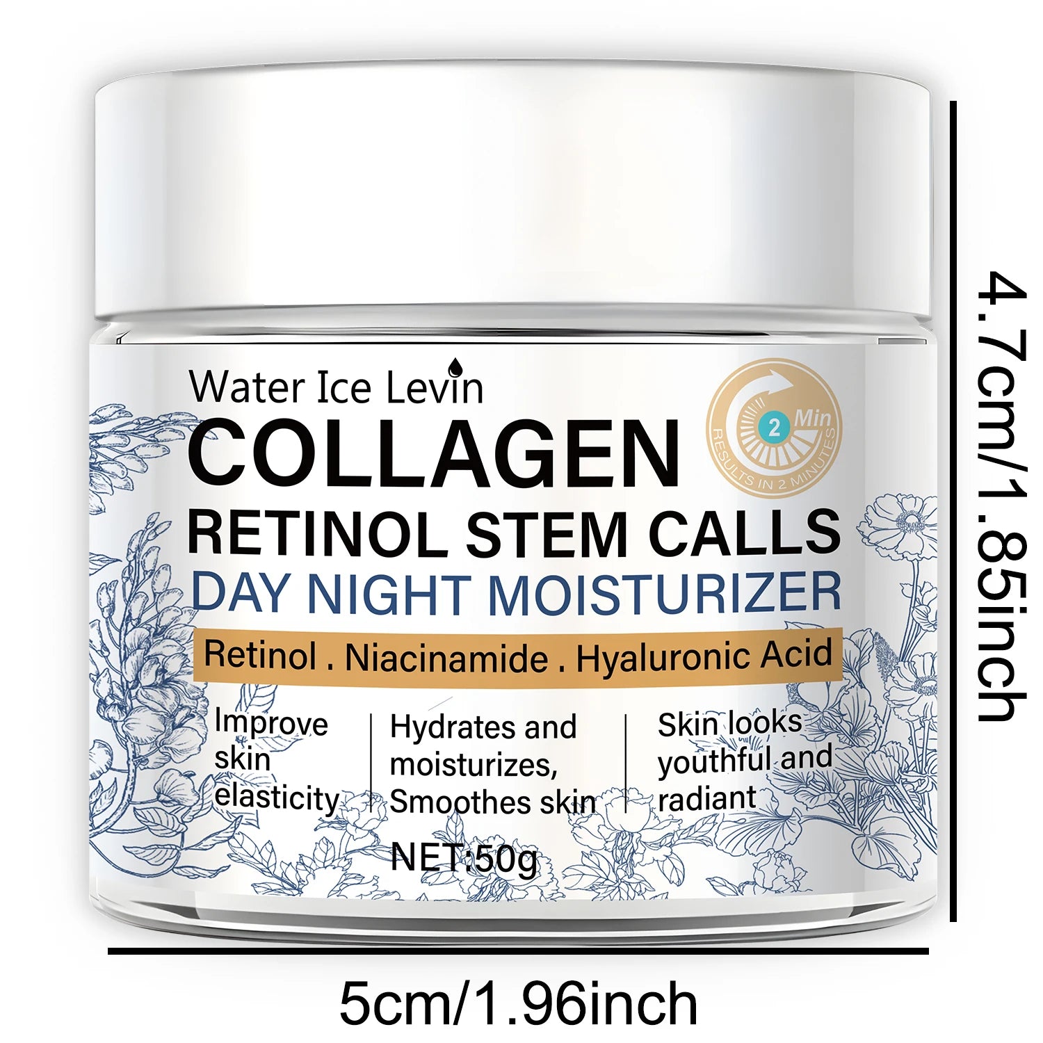 50g Collagen Retinol Stem Cell Day and Night Moisturizing Cream Retinol Niacinamide Hyaluronic Acid Improves Skin Elasticity Moisturizing and Nourishing Qme