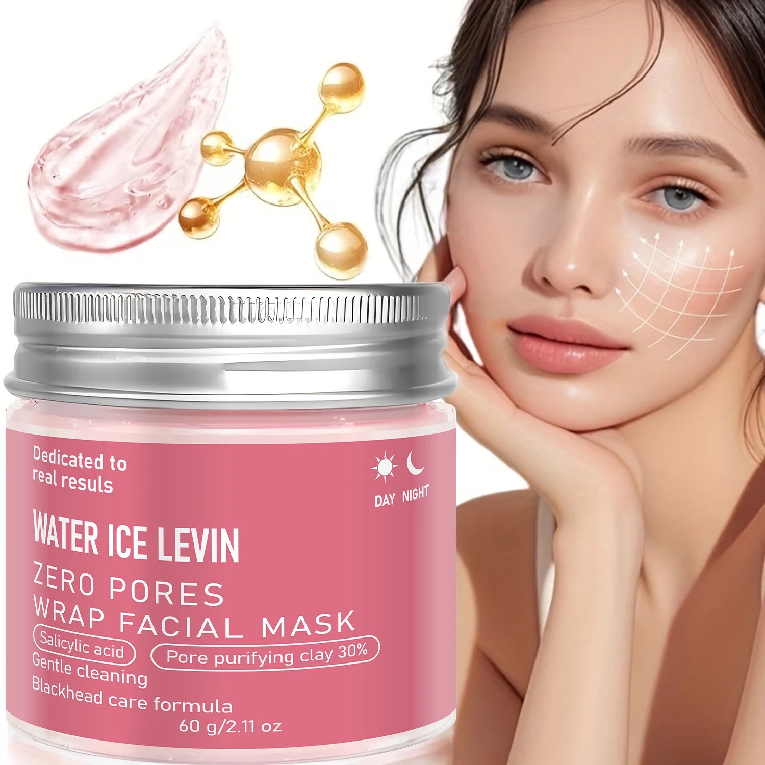 Salicylic Acid Clay Pore Cleansing Mask Gentle Exfoliate Care Blackheads Minimize Pores Hydrate Tighten Facial Skin Mask 60g Qme