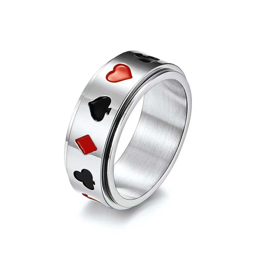 Hip Hop Anti Stress Anxiety Fidget Spinner Couple Rings For Lovers Rotating Stainless Steel Wedding Band Knuckle Ring Jewelry Qme 1 11