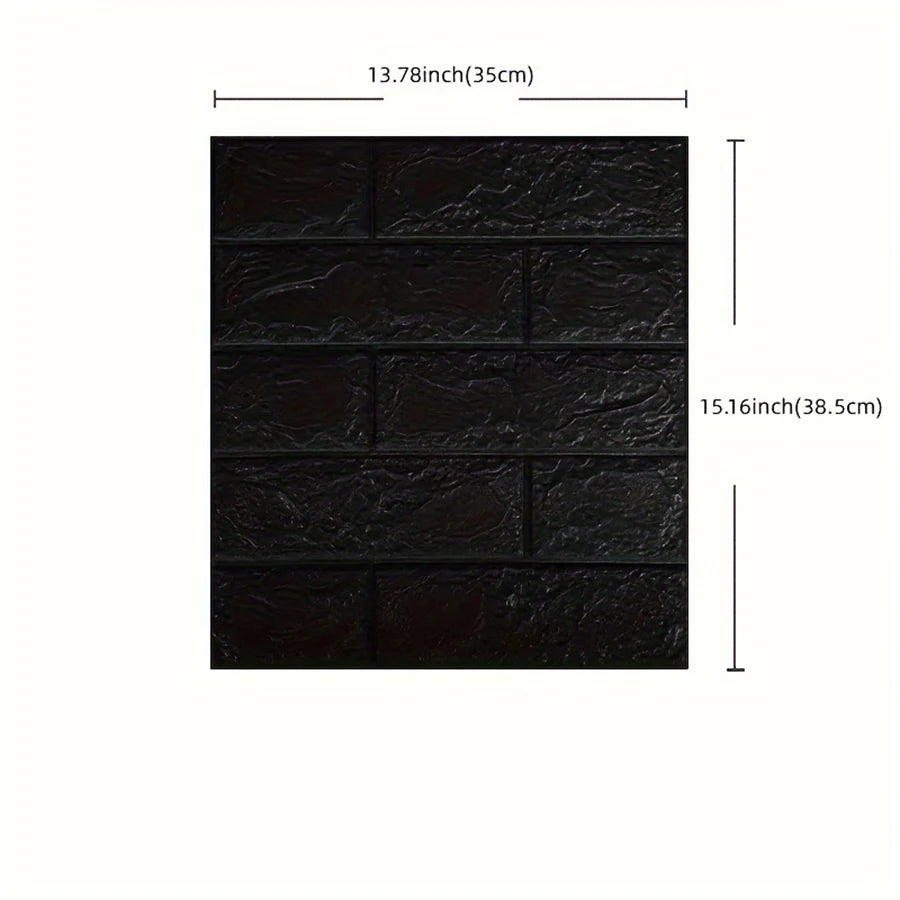 Black Brick Pattern Wallpaper Thick Waterproof and Moisture-Proof Living Room Bedroom Decorative Sticker Self-Adhesive Qme