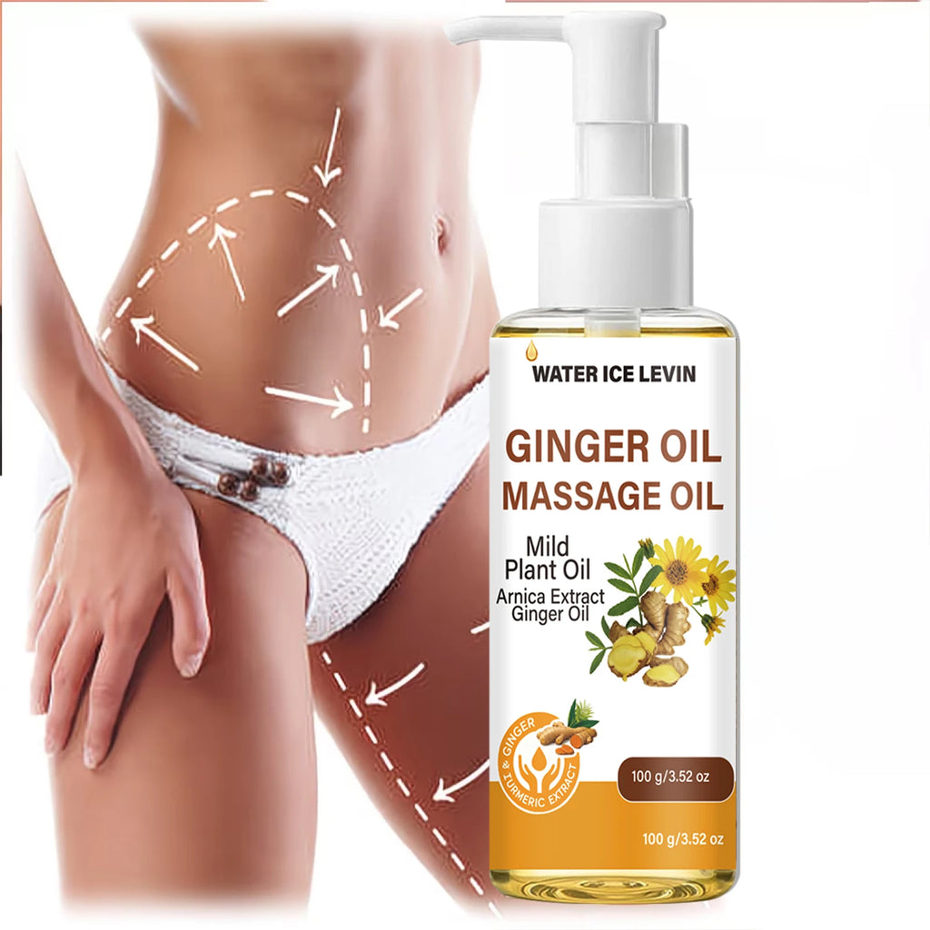 Natural Ginger Arnica Massage Oil, Hydrating Firming Plant-Based Body Care Essential Oil Qme