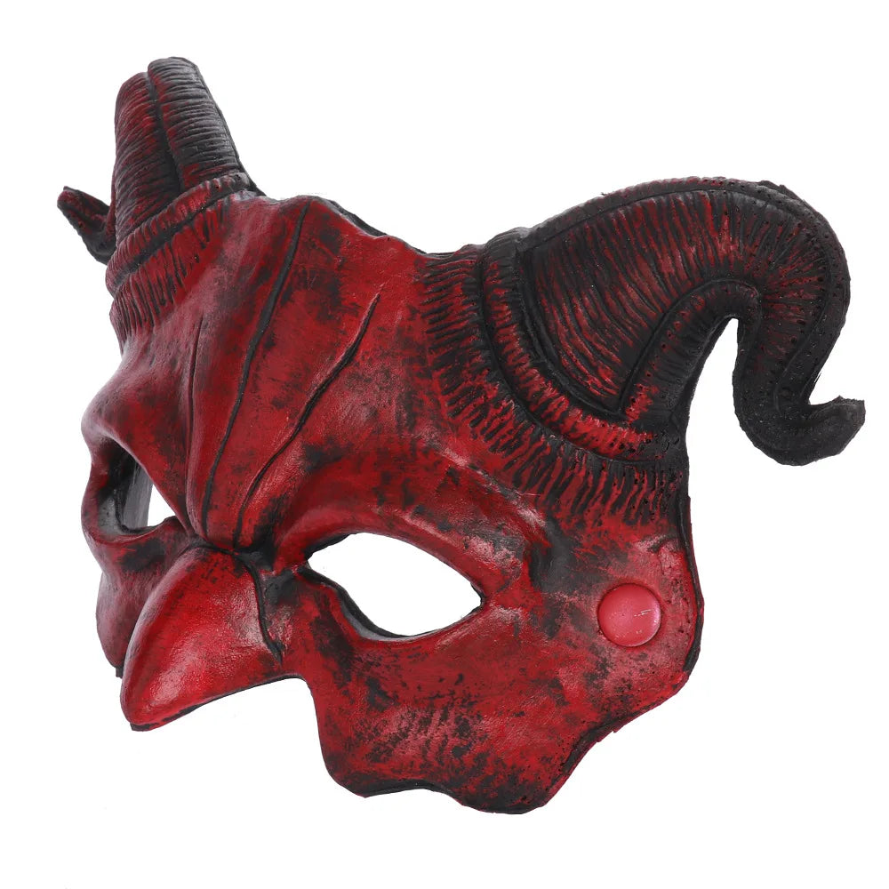 Halloween Half Face Eye Masks Horror PU Demon Masque Woman Men Halloween Carnival Party Cosplay Props Accessories Qme