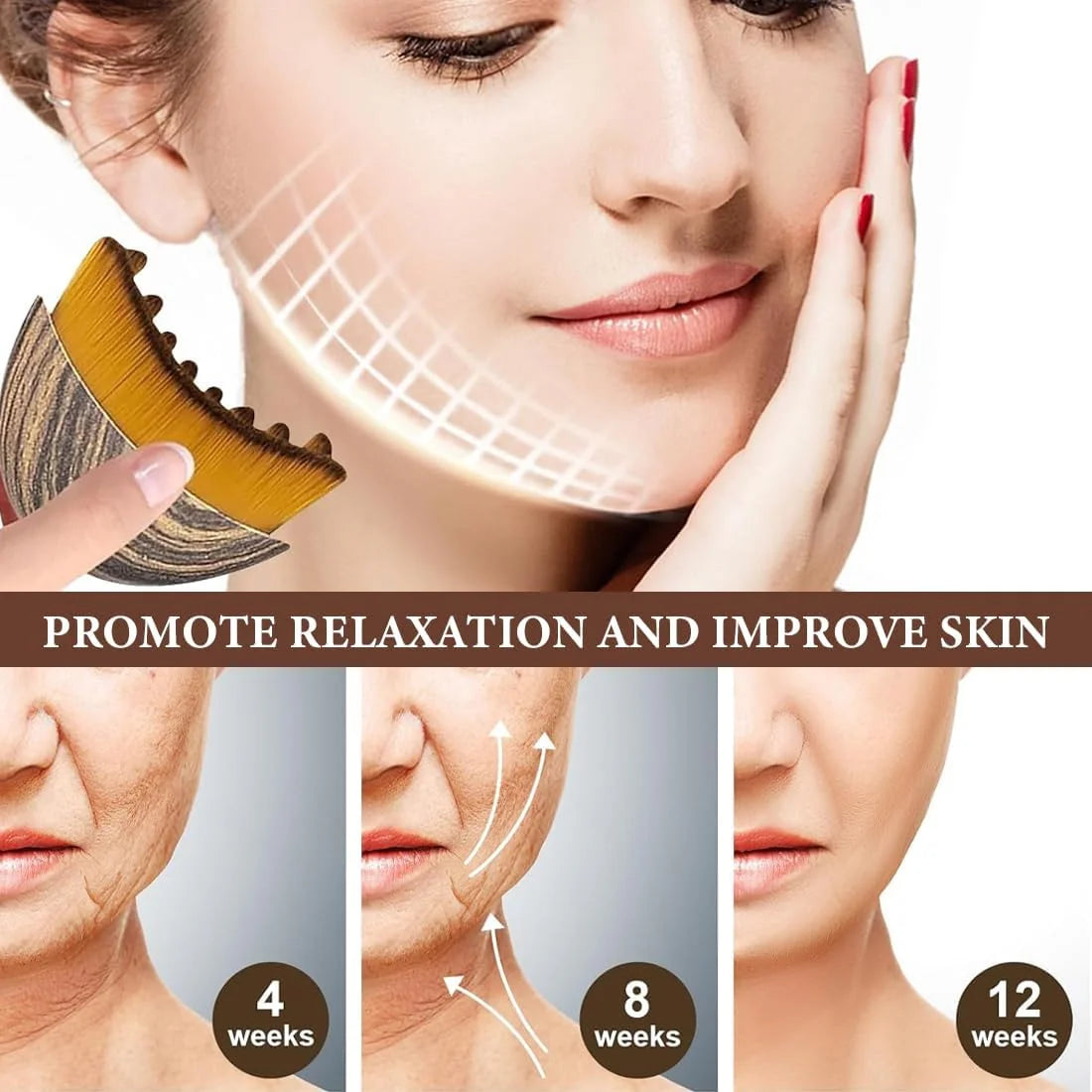 Facial Brush Face Contour Dry Adapts Skin Precisely Relieves Fatigue Qme 1 PCS