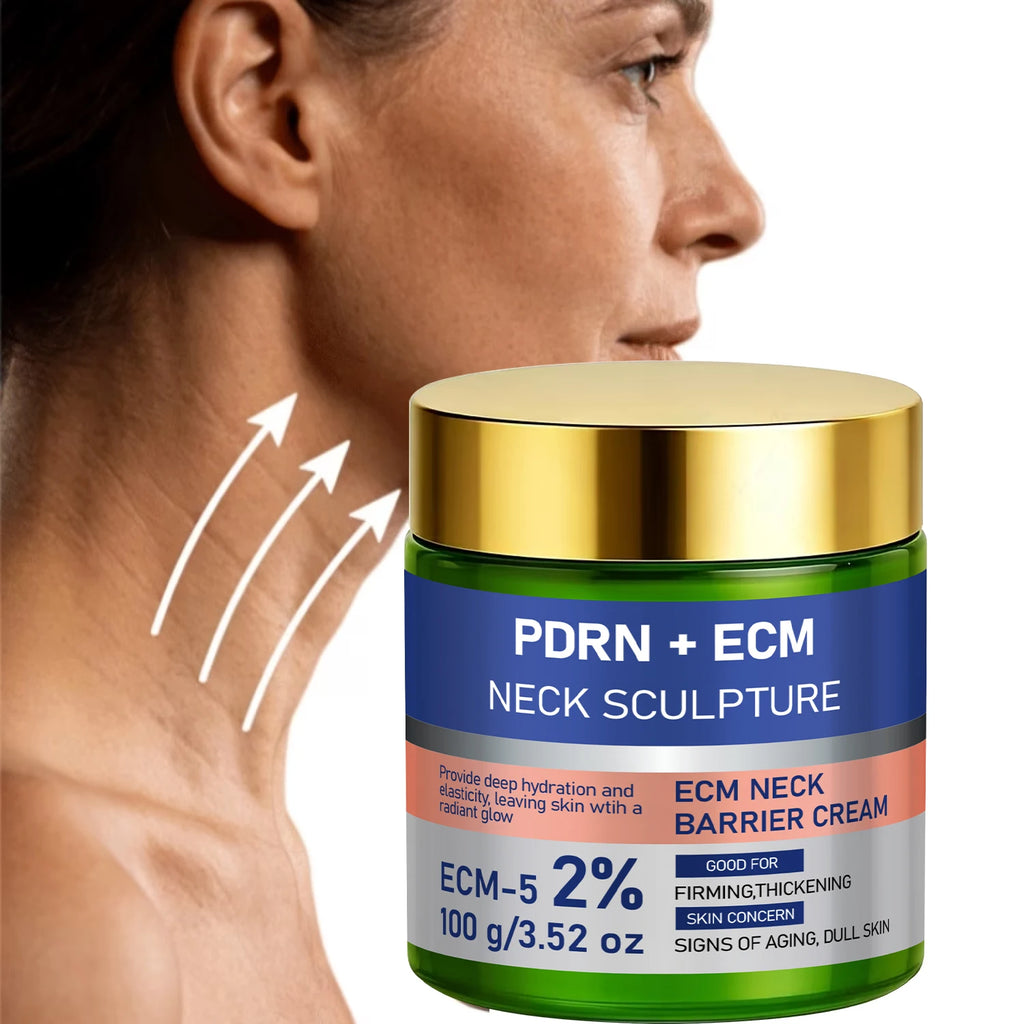 2% ECM-5 PDRN Neck Barrier Cream, Deep Hydrating Firming Anti Dull Aging Neck Skin Care Qme
