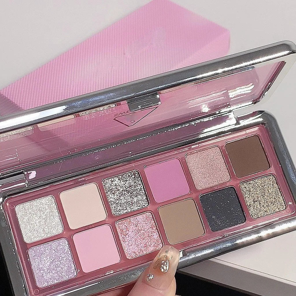 12-shade Eyeshadow Palette Shimmering Shimmer Matte Finishes Qme B4-17-01