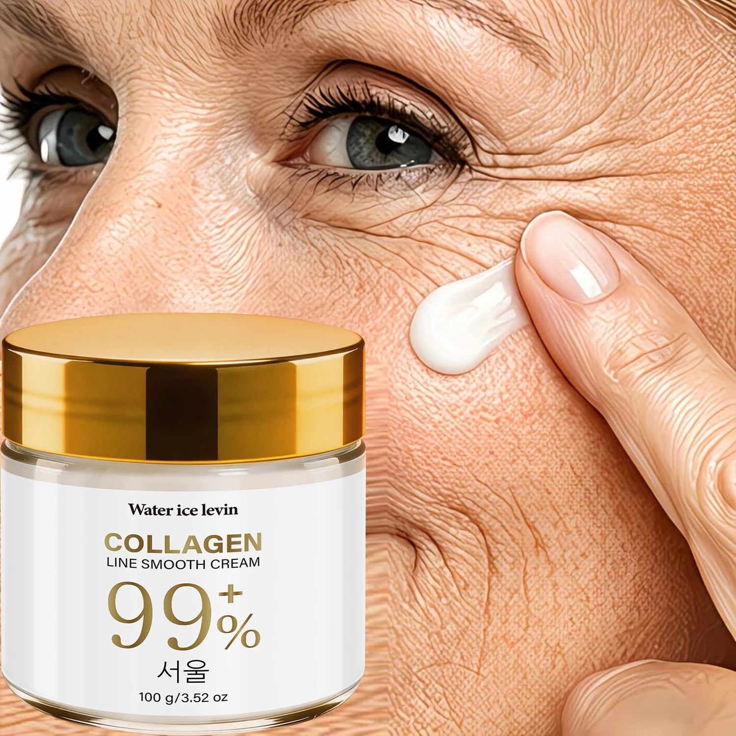 Water Ice Levin 100g Collagen Firming Cream Hydrating Smooth Lines Anti-Aging Facial Skin Care Qme