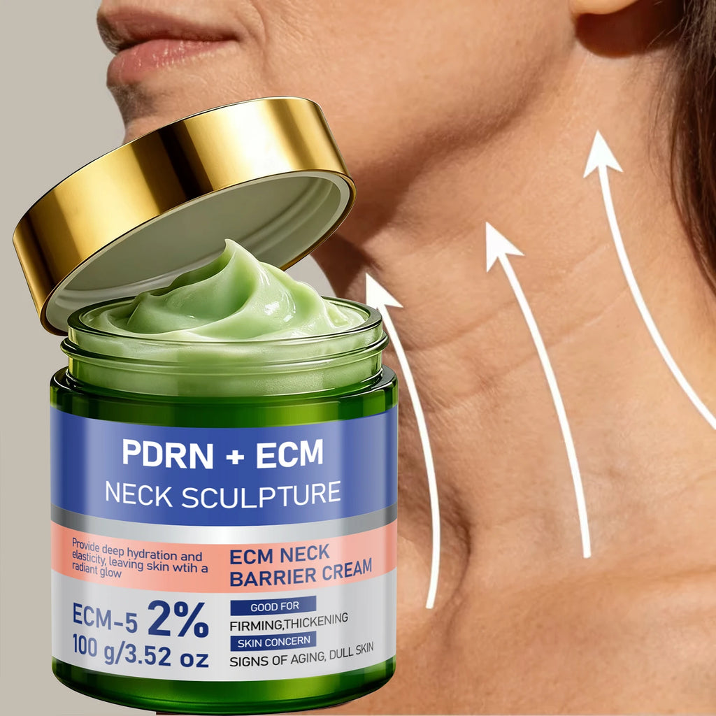 2% ECM-5 PDRN Neck Barrier Cream, Deep Hydrating Firming Anti Dull Aging Neck Skin Care Qme