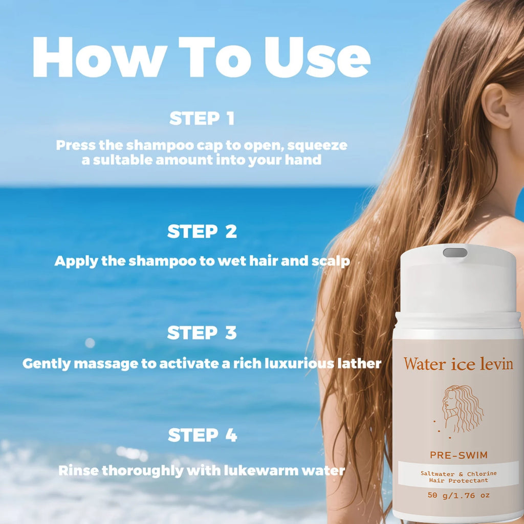 Water Ice Levin Pre-Swim Hair Protectant 50g Keratin Biotin Collagen Block Saltwater Chlorine Smooth Supple Hair Care Cream Qme