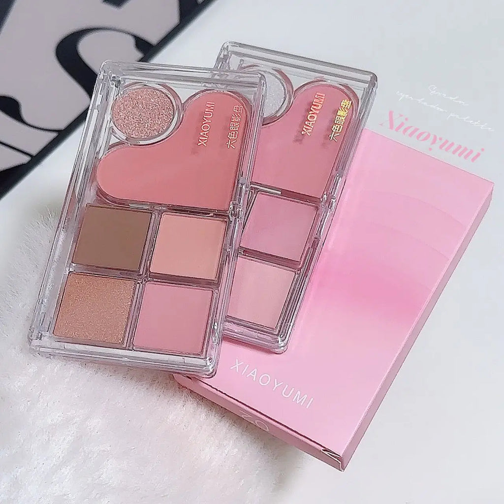 Six-color Eyeshadow Palette Soft Delicate Pearlescent Matte Earth-tone Qme