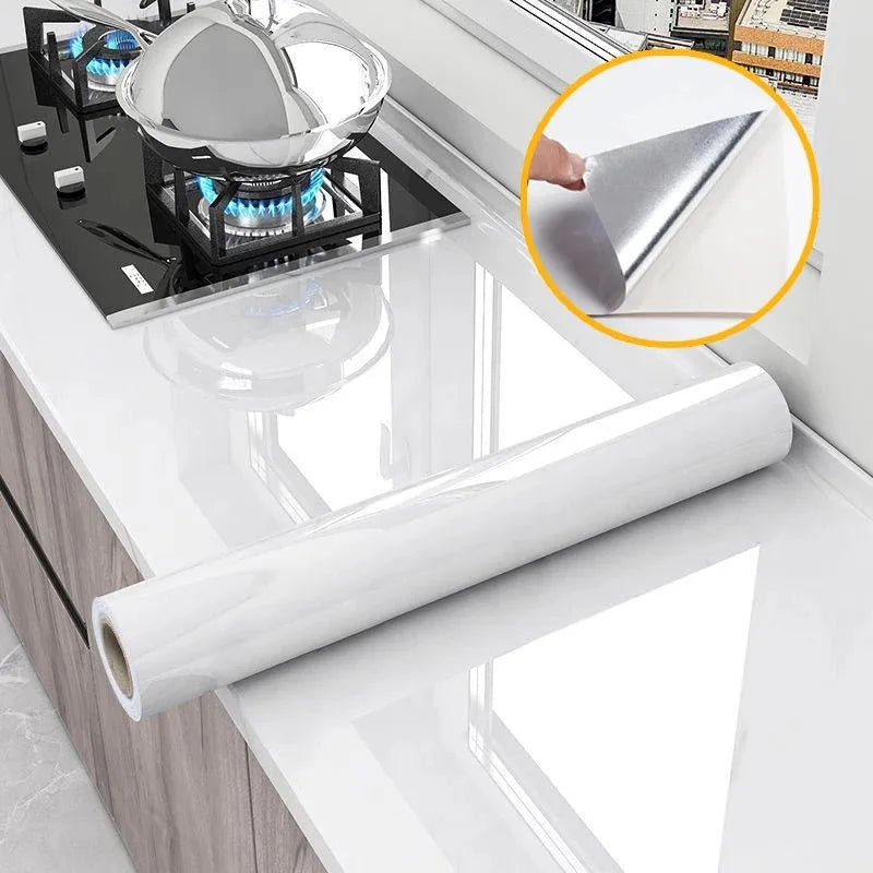 For Kitchen Room Decoration Oil Proof Waterproof PVC Self-adhesive High Temperature Resistance Wallpaper 60cm Stickers Home Qme