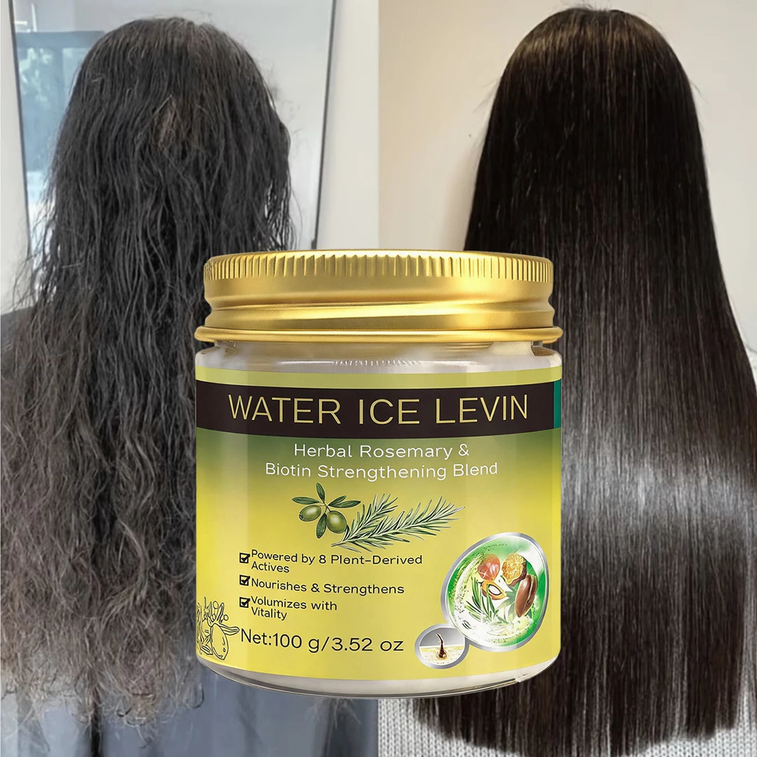 Biotin Rosemary Hair Mask with Keratin, Nourish & Boost Hair Volume Smooth Care Qme