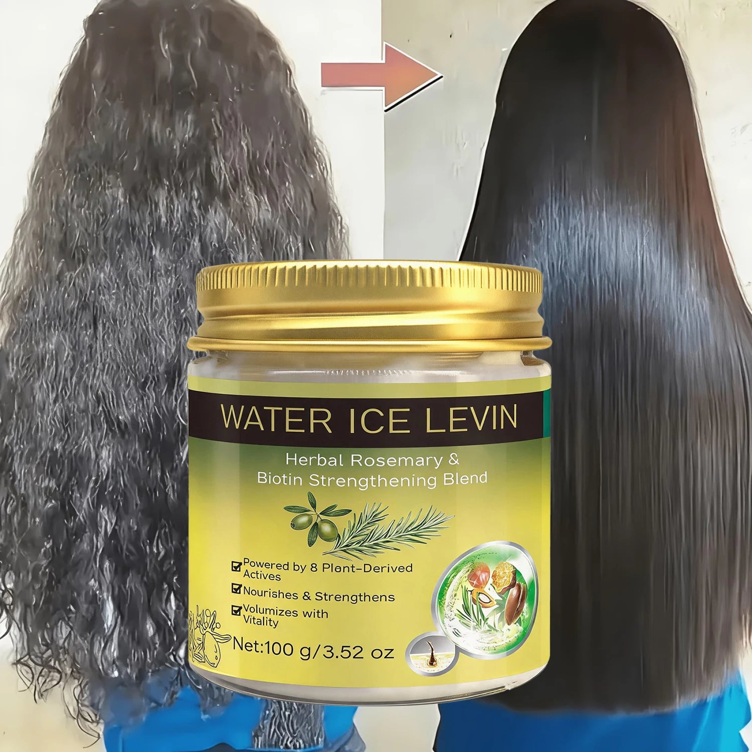 Biotin Rosemary Hair Mask with Keratin, Nourish & Boost Hair Volume Smooth Care Qme