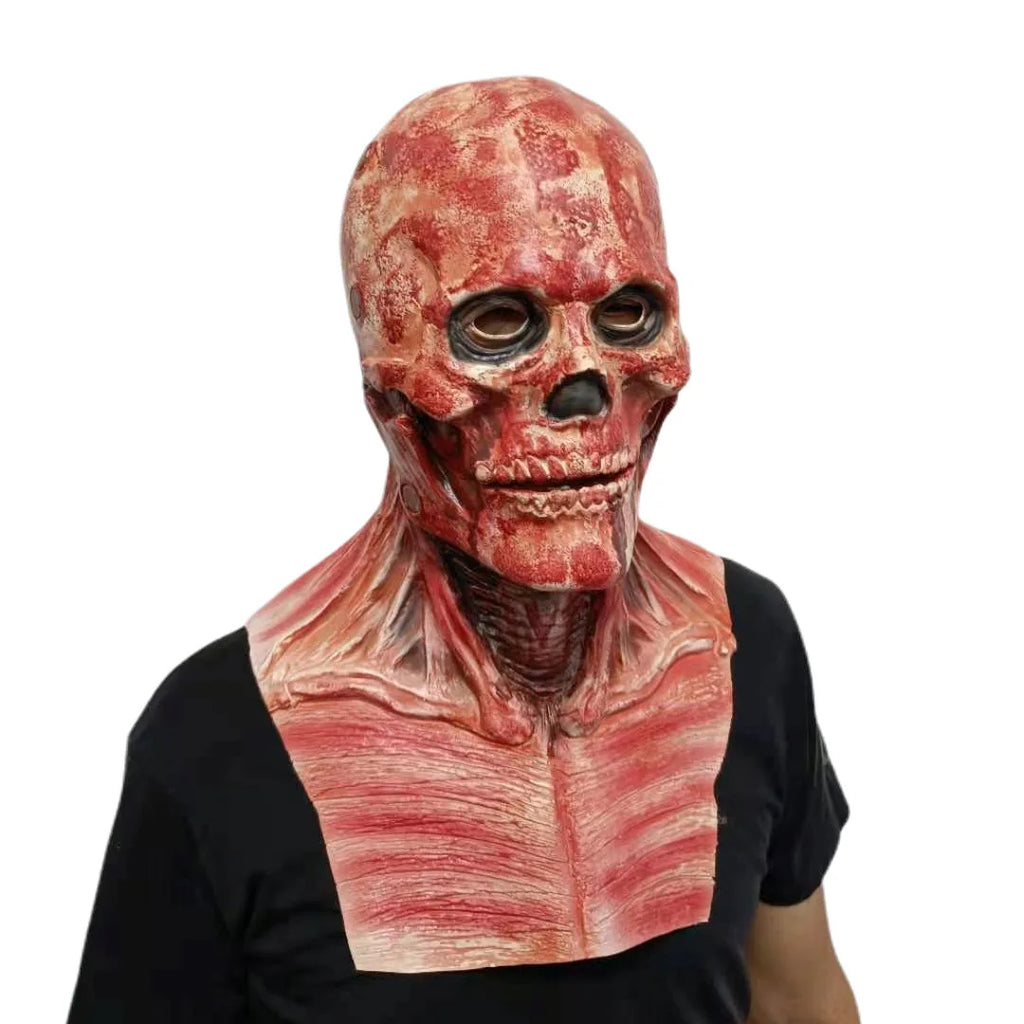 Joker Jack Clown Horror Latex Mask Double Layer Latex Skull Head Mask Movable Mouth Halloween Scary Cosplay Props Qme