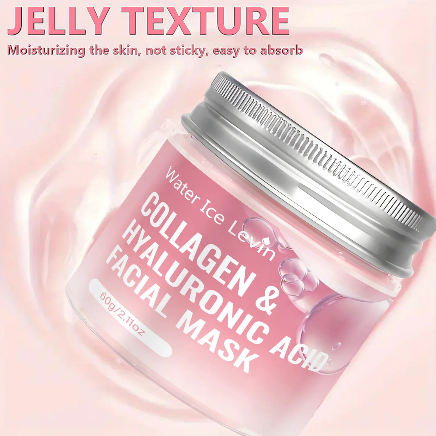 Water Ice Levin Collagen Hyaluronic Acid Facial Mask 60g Niacinamide Hydrating Firming Moisturizing Skin Care Mask Qme