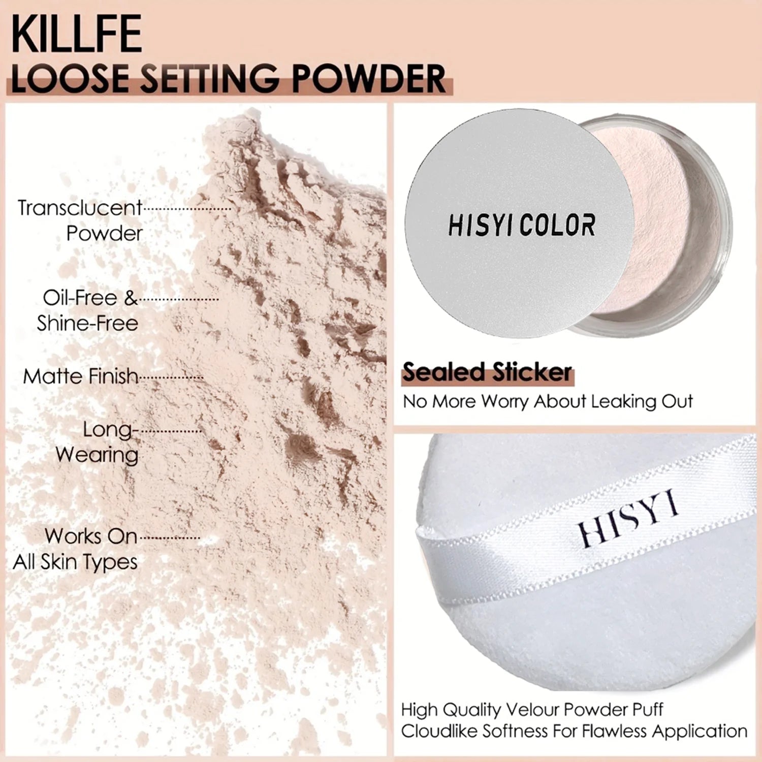 Waterproof Matte Loose Setting Powder Oil Control Brightening Qme