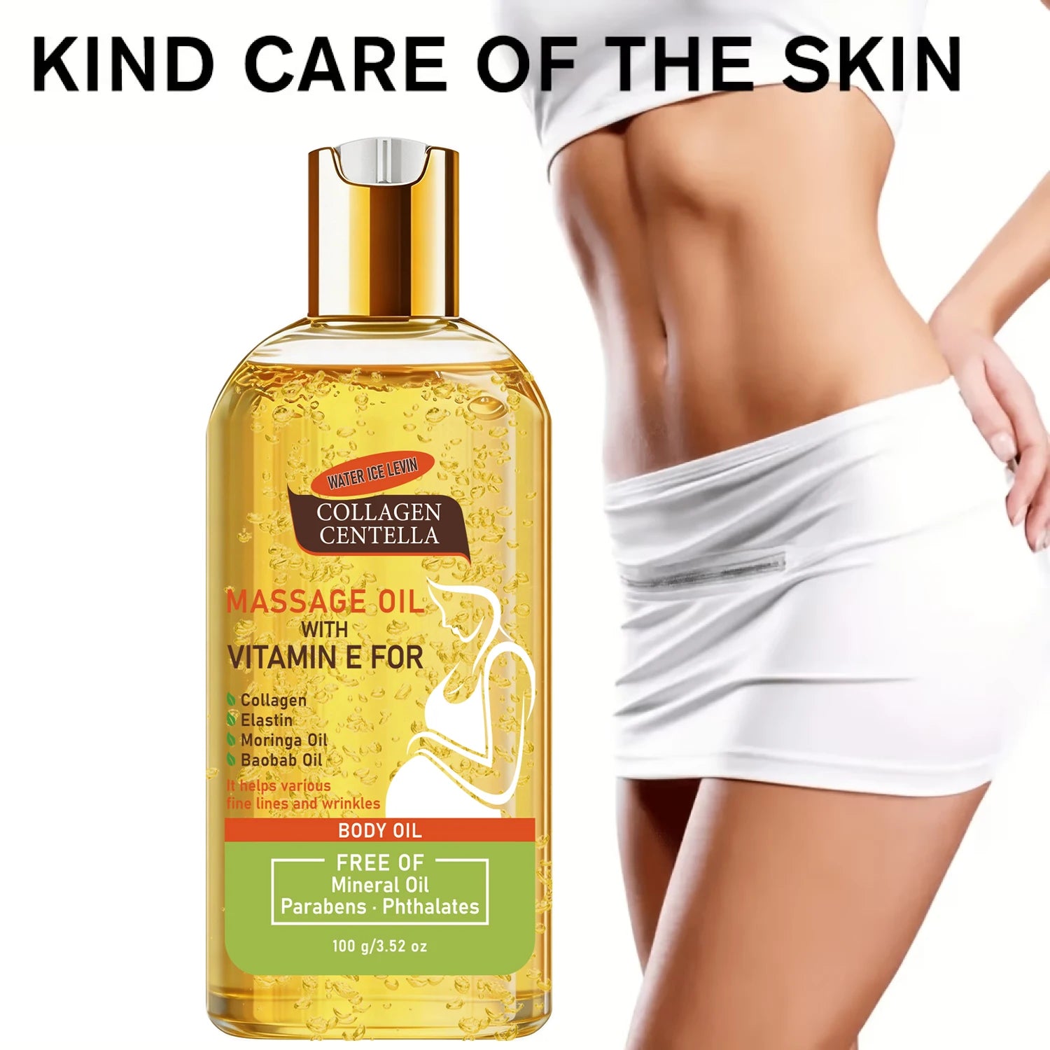 Mineral Oil Free Centella Collagen Massage Oil, Hydrating Firming Anti Fine Line Body Care Qme