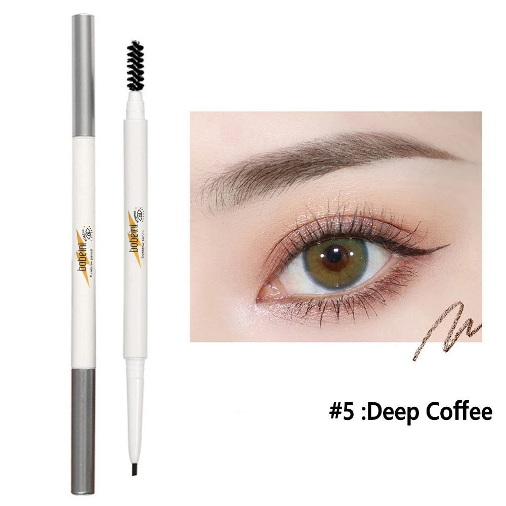 6-color Waterproof Dual-ended Eyebrow Pencil Brush Matte Look Brow Qme D3-12-05