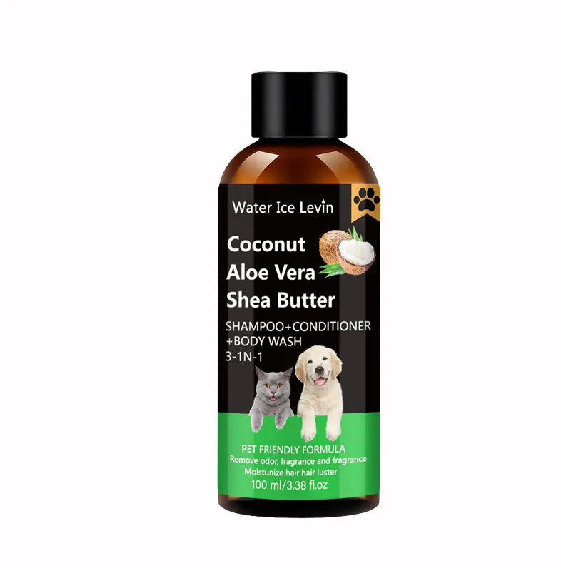 Water Ice Levin 100ml 3 In 1 Pet Wash Mild Deodorize Hydrate Shiny Coat Dog Cat Skin Care Qme Brown