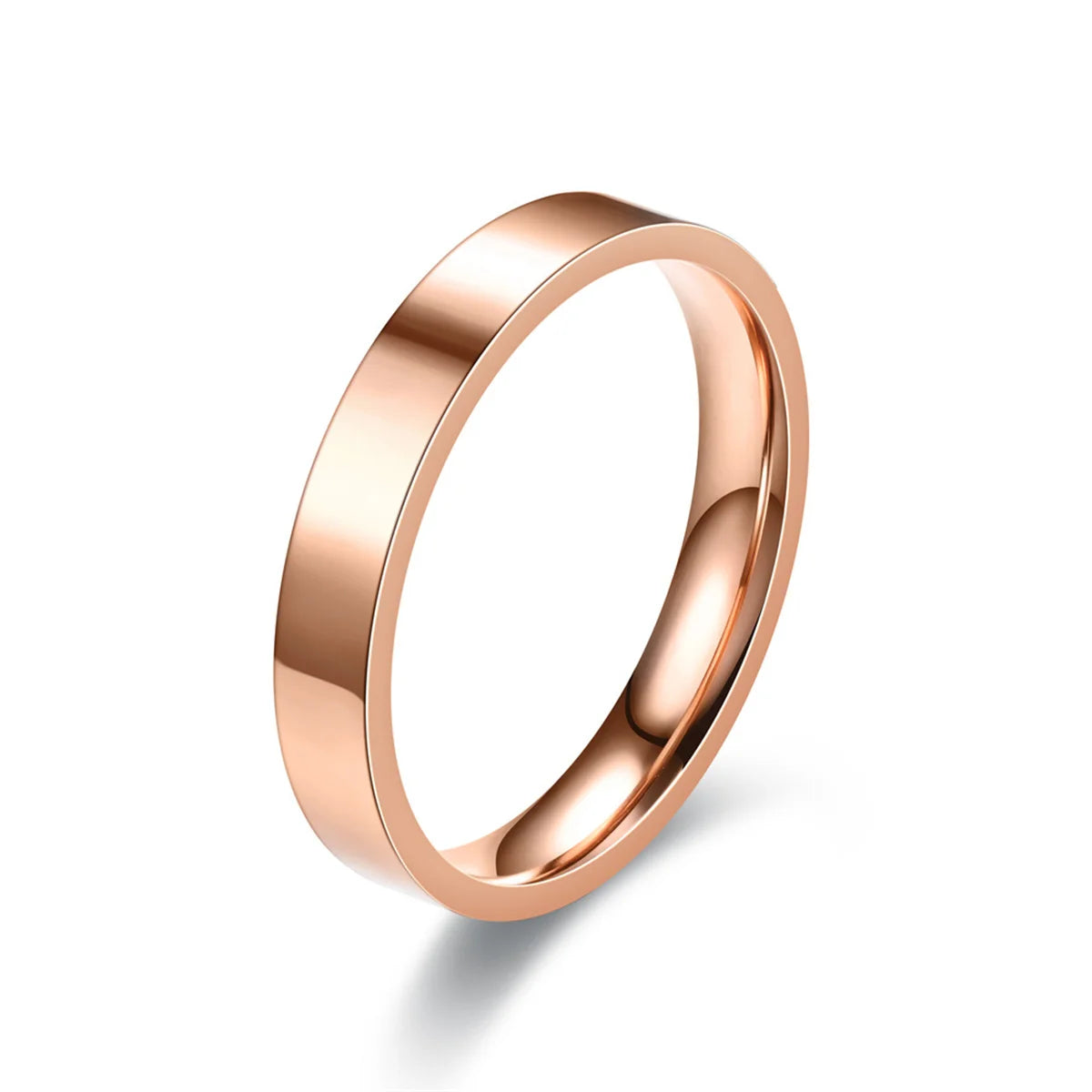4mm Simplicity Flat Stainless Steel Rings Japanese Korean Fashion Glossy Titanium Steel Finger Rings for Youth Boy Girl Jewelry Qme meigui 13