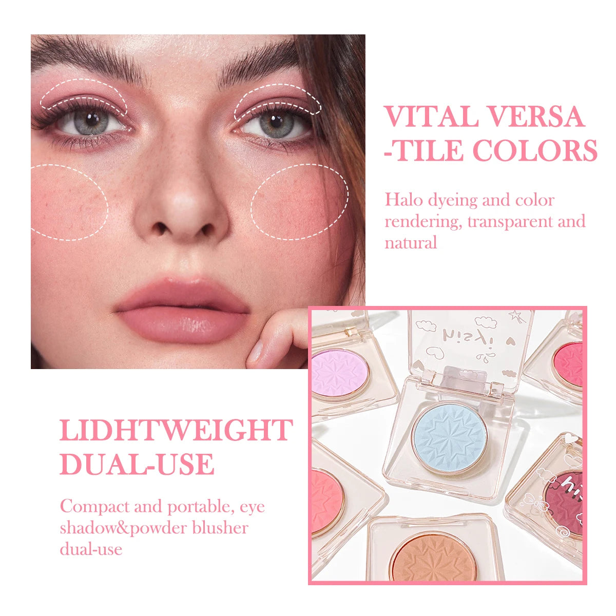 Rose Pink Matte Blush Starlight Single Shade Glow Easy Blend Qme