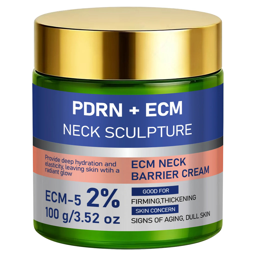 2% ECM-5 PDRN Neck Barrier Cream, Deep Hydrating Firming Anti Dull Aging Neck Skin Care Qme green 100g