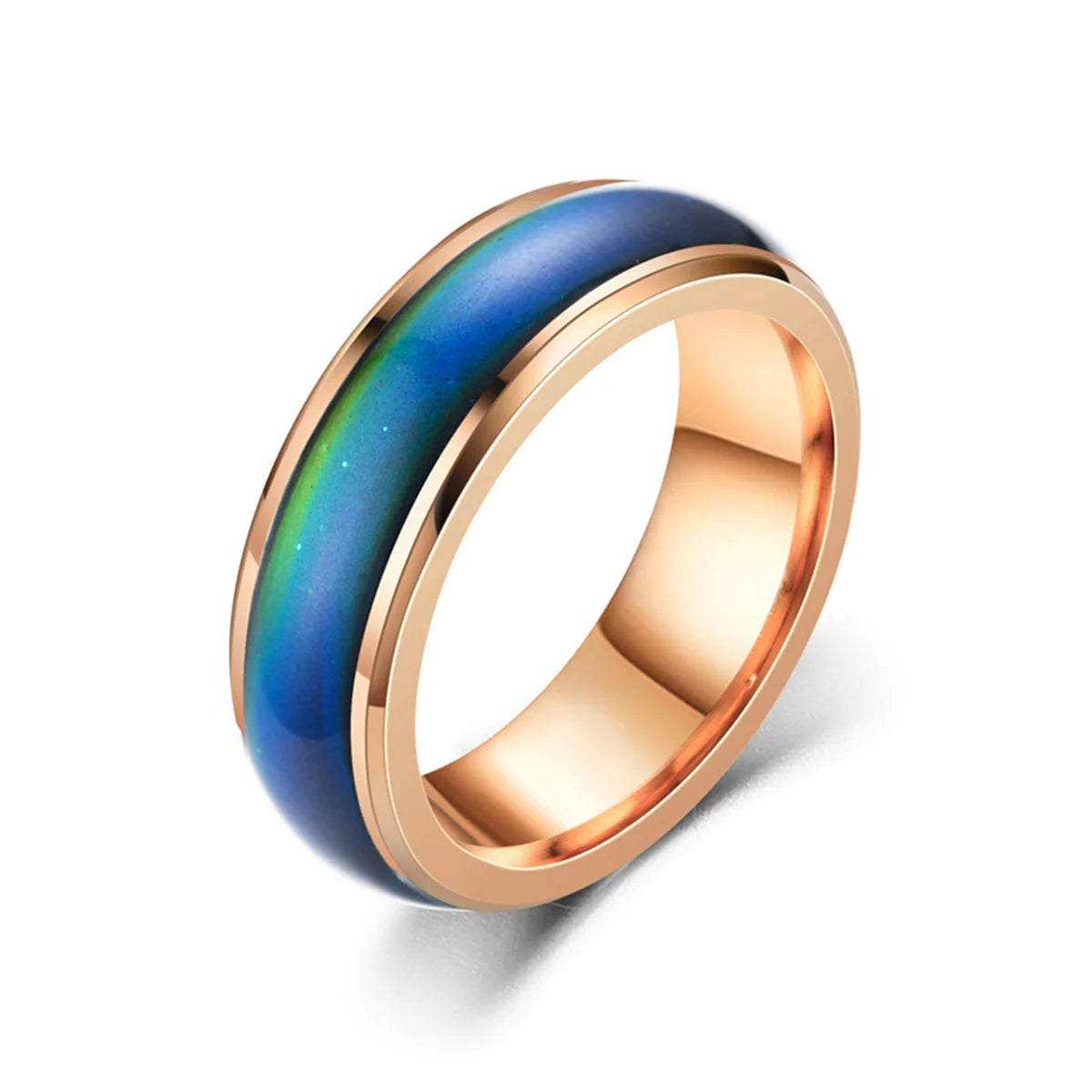 6mm Changing Color Rings Stainless Steel Mood Emotion Feeling Temperature Rings Women Men Couples Glazed Tone Fine Jewelry Gifts Qme 3 8