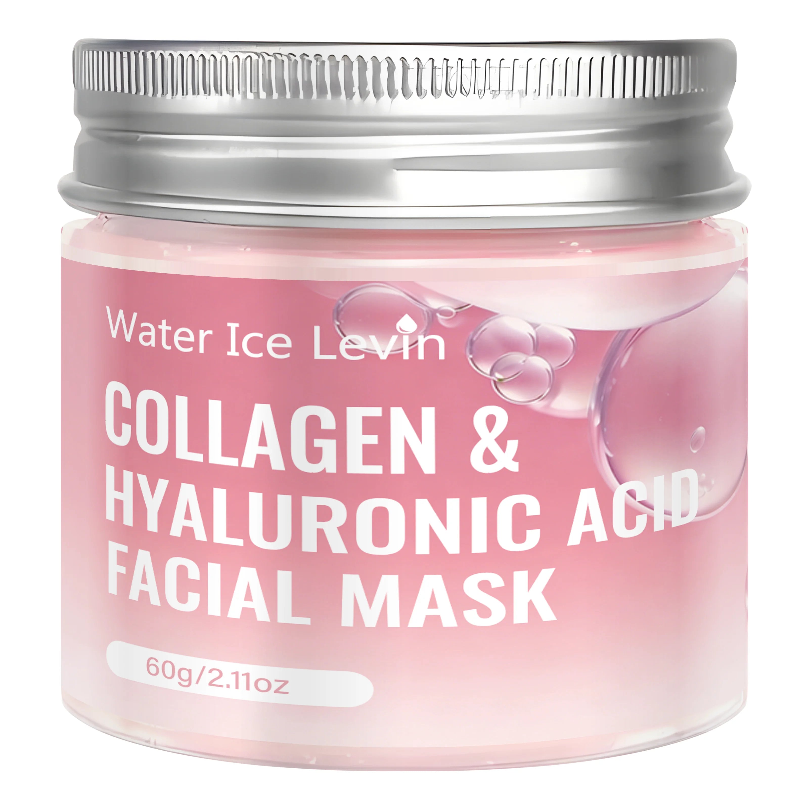 Water Ice Levin Collagen Hyaluronic Acid Facial Mask 60g Niacinamide Hydrating Firming Moisturizing Skin Care Mask Qme Pink 60g